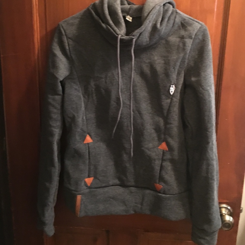 Gray hooded sweatshirt